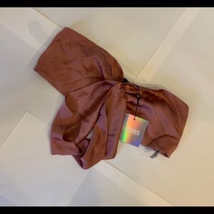 Missguided Satin Tie Front Top